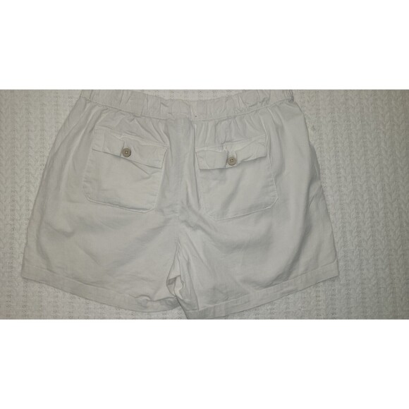 Lane Bryant Drawstring Waist Cream Linen/Rayon Womens Shorts 16 - Picture 2 of 6